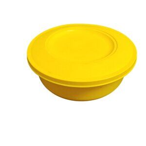 Vintage Thermo-Serv Yellow Plastic Bowl With Lid 6 Cup Capacity